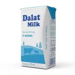 Sữa tươi tiệt trùng ít đường Đà Lạt milk 4*110ml 3 Sữa tươi tiệt trùng ít đường Đà Lạt milk 4*110ml