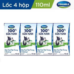 Sữa tươi tiệt trùng ít đường Vinamilk (4*110ml) dành cho trẻ trên 1 tuổi 1 sua tuoi tiet trung it duong vinamilk 4 110ml 11