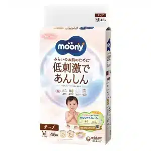 Bỉm - Tã dán Moony Natural dịu nhẹ size M 46 miếng (6 - 11kg)